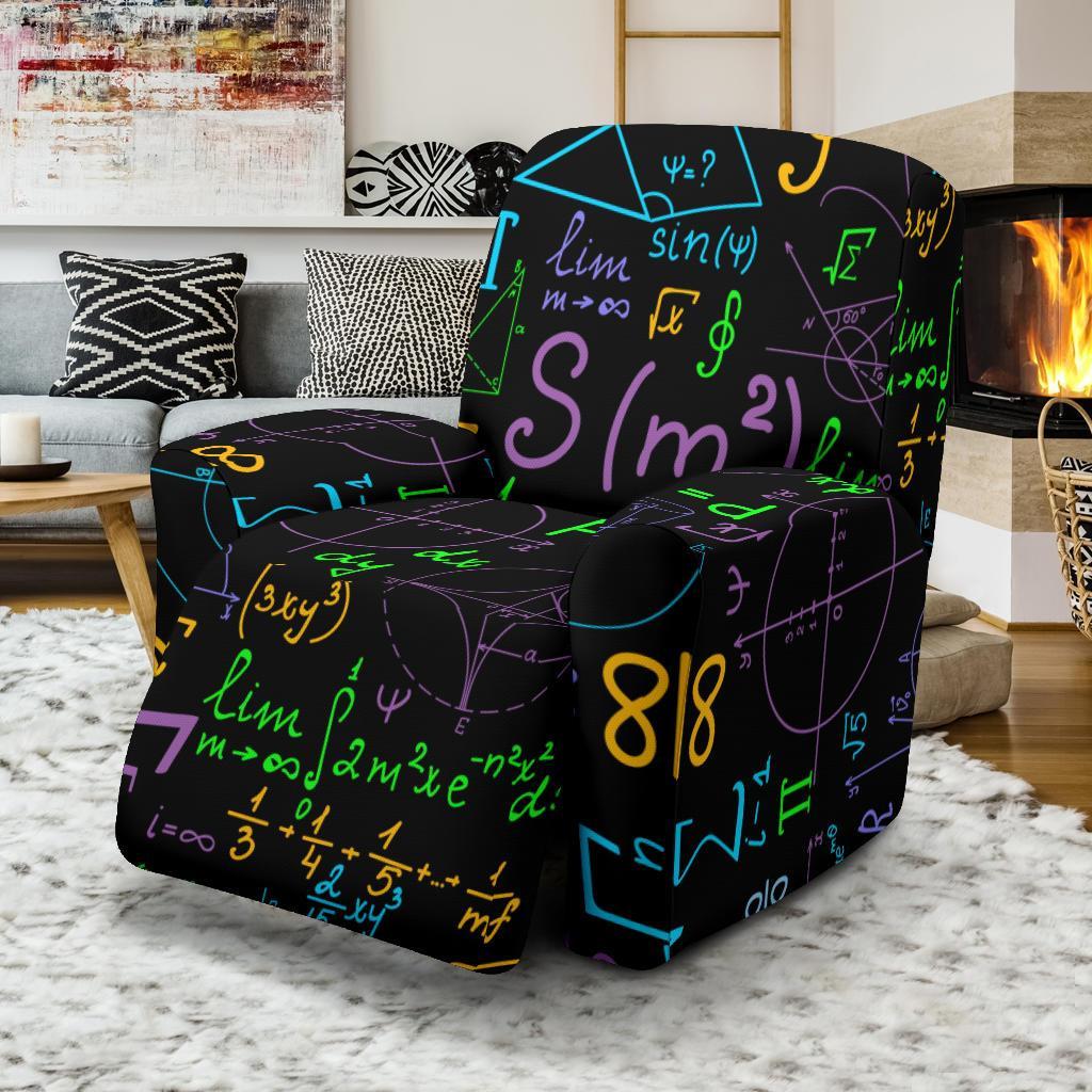 Math Pattern Print Recliner Cover-grizzshop