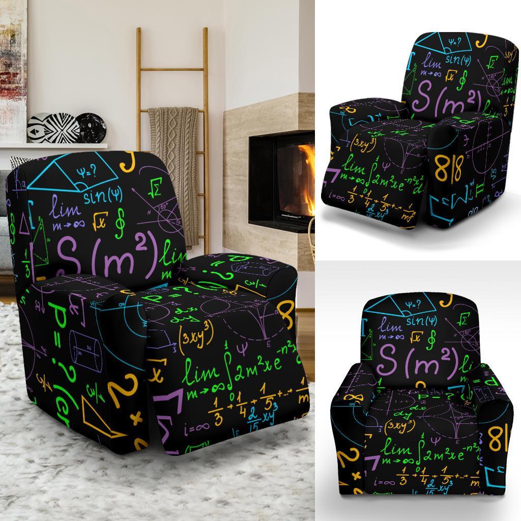 Math Pattern Print Recliner Cover-grizzshop