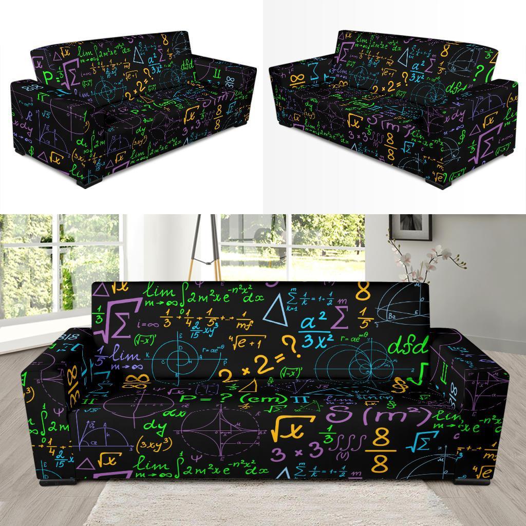 Math Pattern Print Sofa Covers-grizzshop