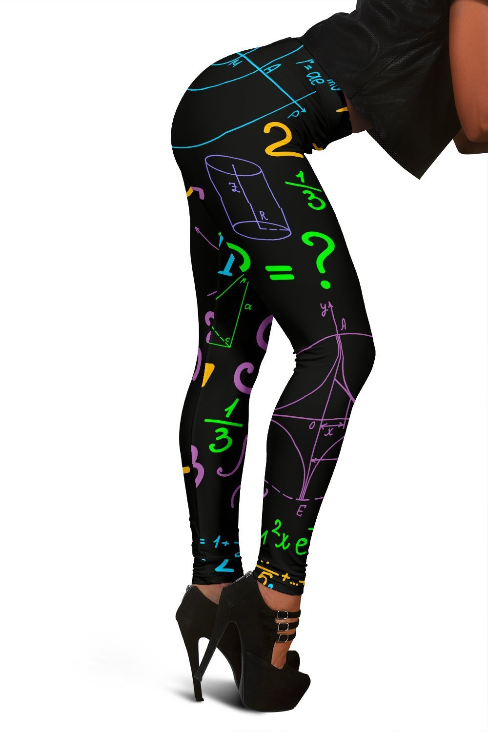 Math Pattern Print Women Leggings-grizzshop