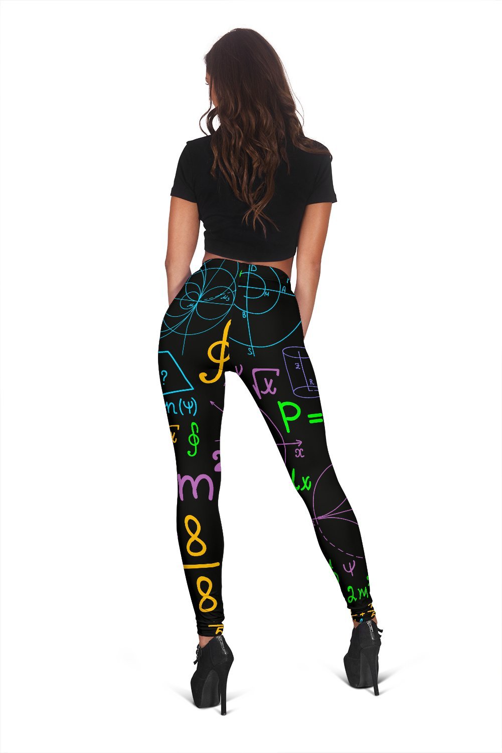 Math Pattern Print Women Leggings-grizzshop