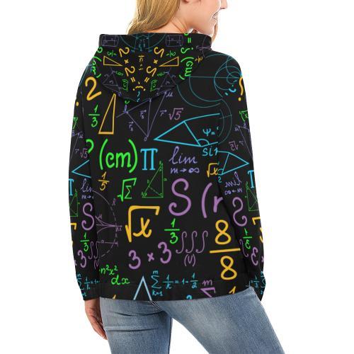 Math Pattern Print Women Pullover Hoodie-grizzshop