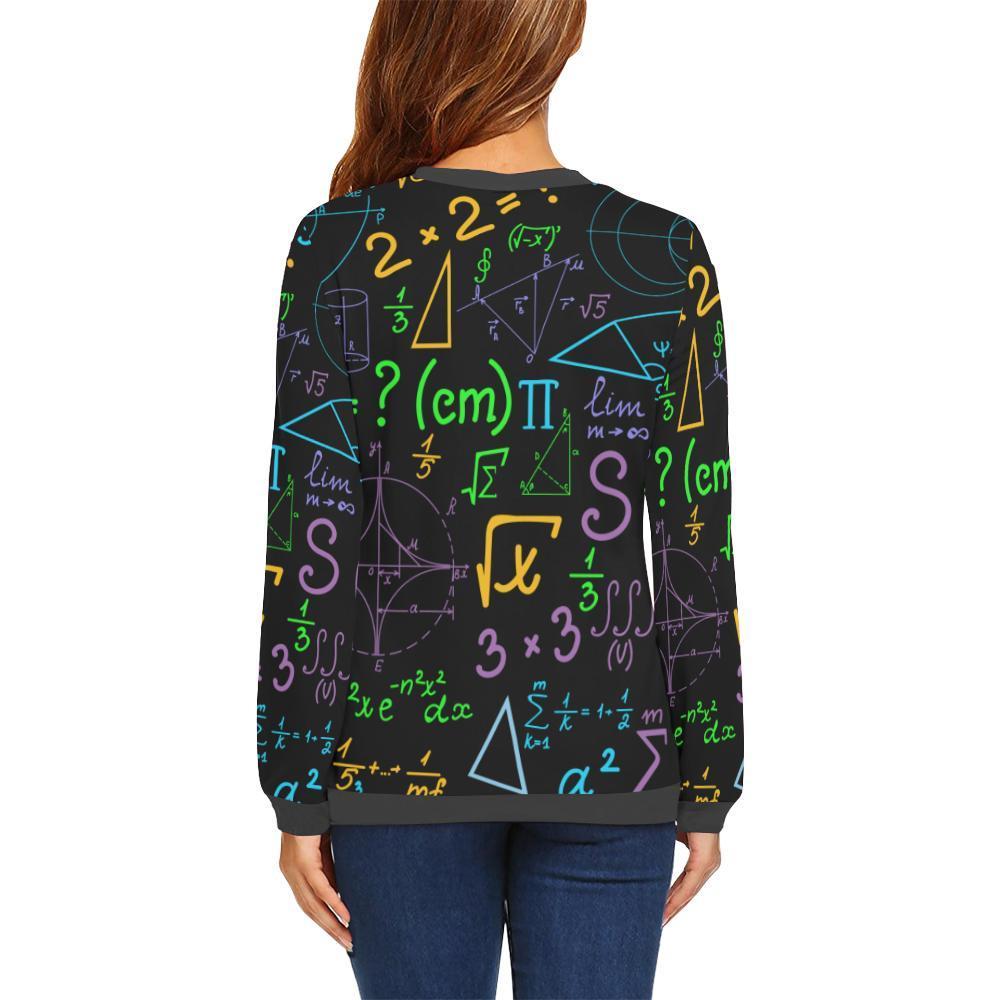 Math Pattern Print Women's Sweatshirt-grizzshop