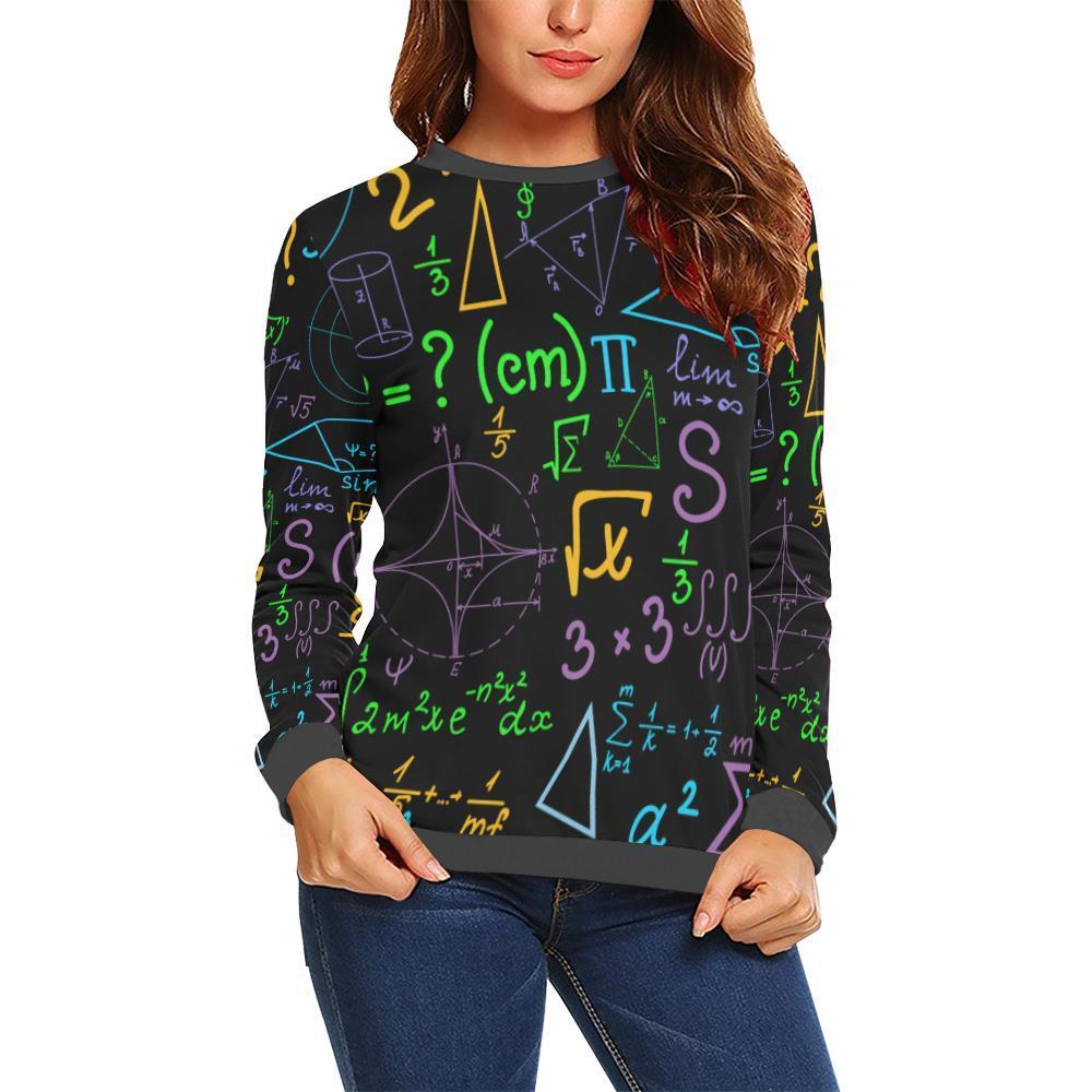 Math Pattern Print Women's Sweatshirt-grizzshop