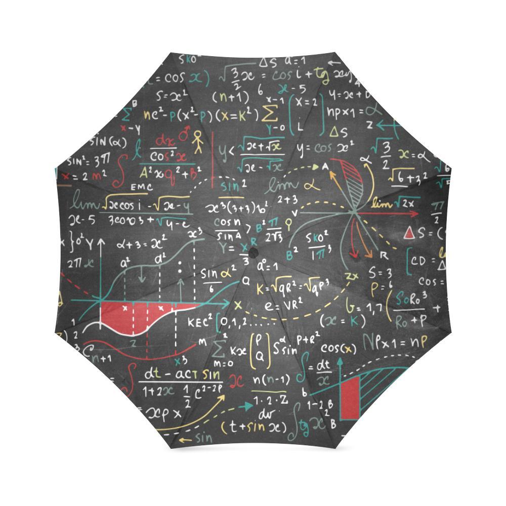 Math Print Pattern Foldable Umbrella-grizzshop