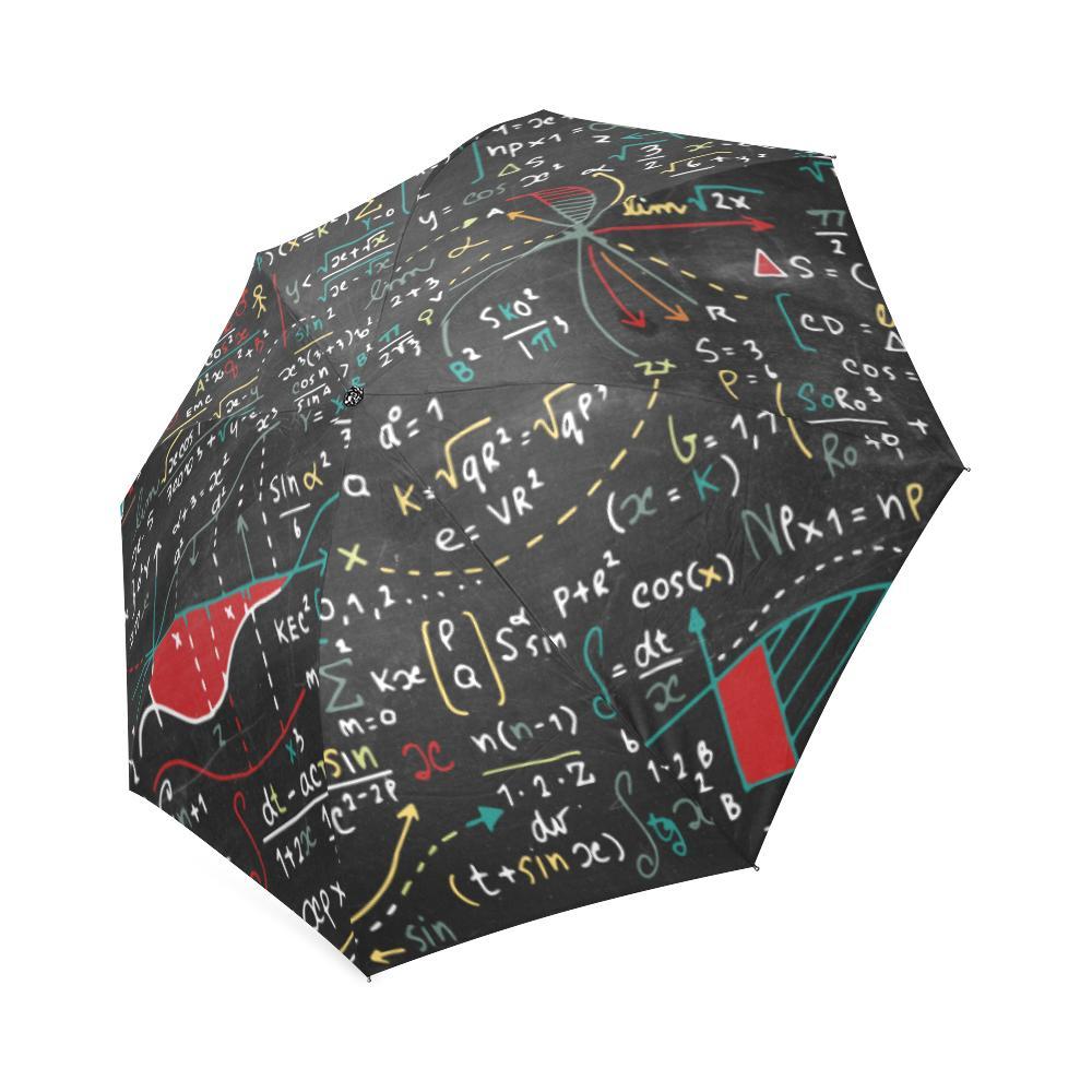 Math Print Pattern Foldable Umbrella-grizzshop