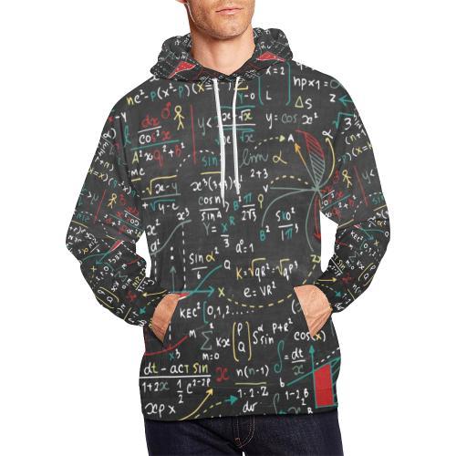 Math Print Pattern Men Pullover Hoodie-grizzshop