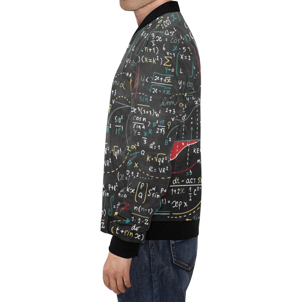 Math Print Pattern Men's Bomber Jacket-grizzshop