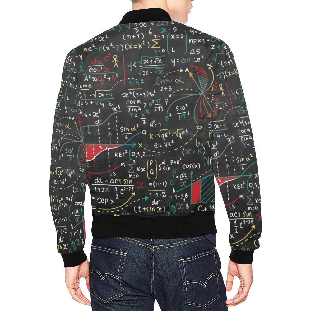 Math Print Pattern Men's Bomber Jacket-grizzshop