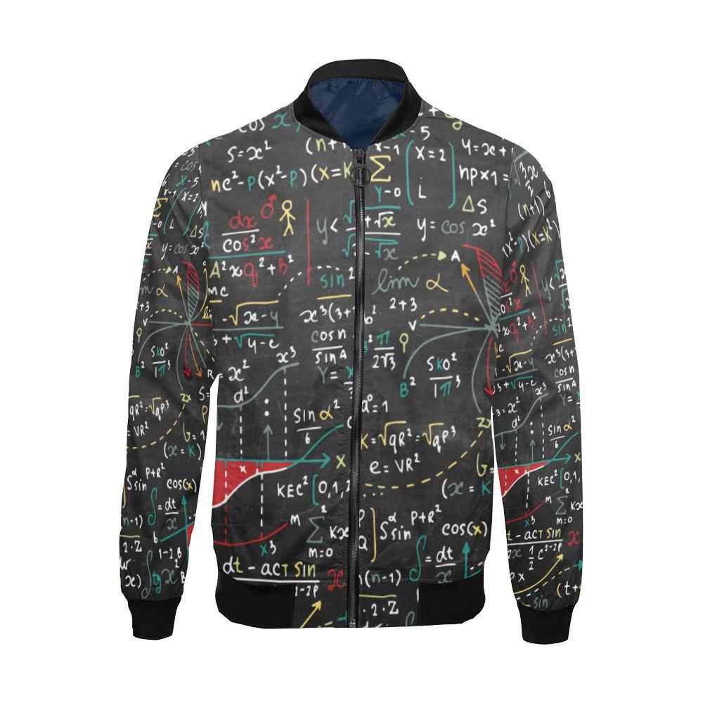 Math Print Pattern Men's Bomber Jacket-grizzshop