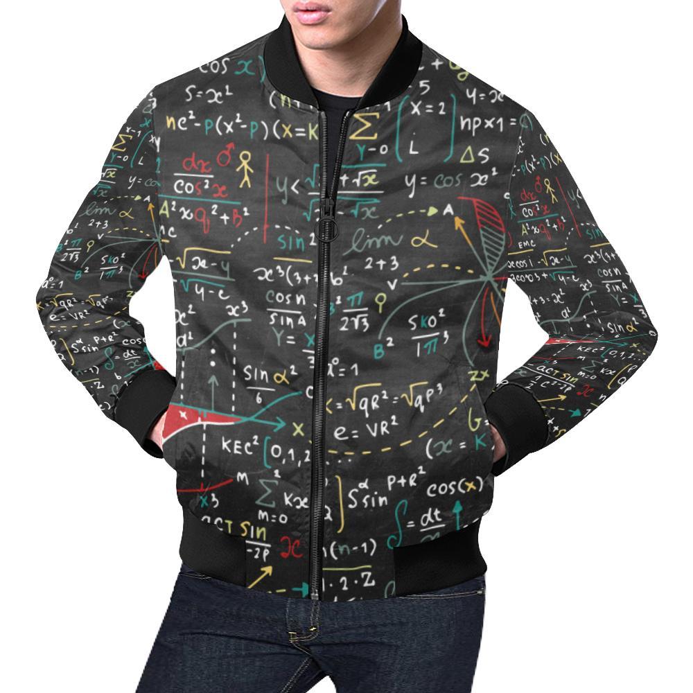 Math Print Pattern Men's Bomber Jacket-grizzshop