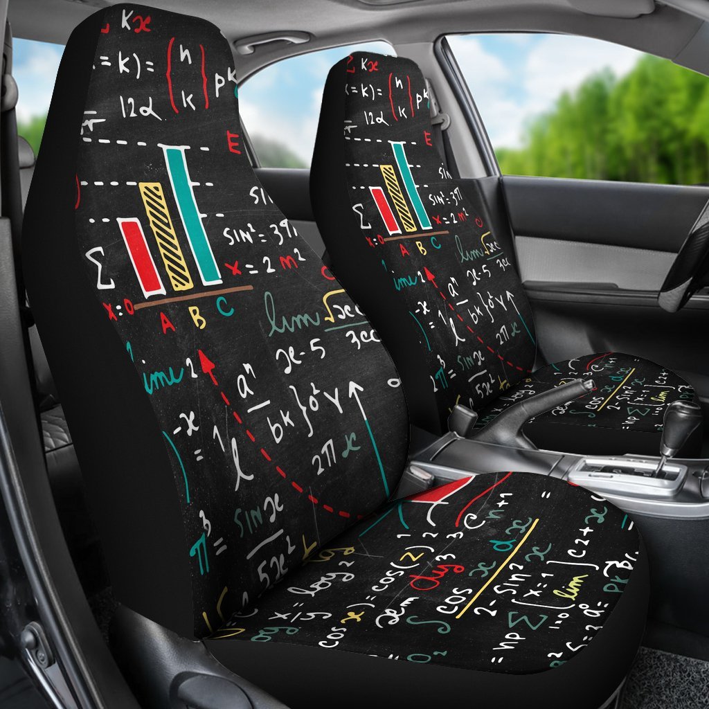 Math Print Pattern Universal Fit Car Seat Cover-grizzshop