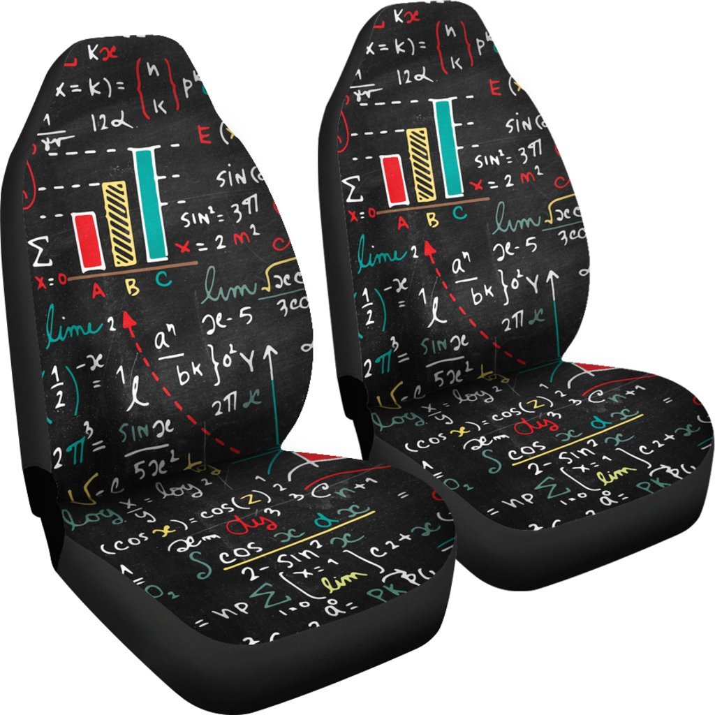 Math Print Pattern Universal Fit Car Seat Cover-grizzshop