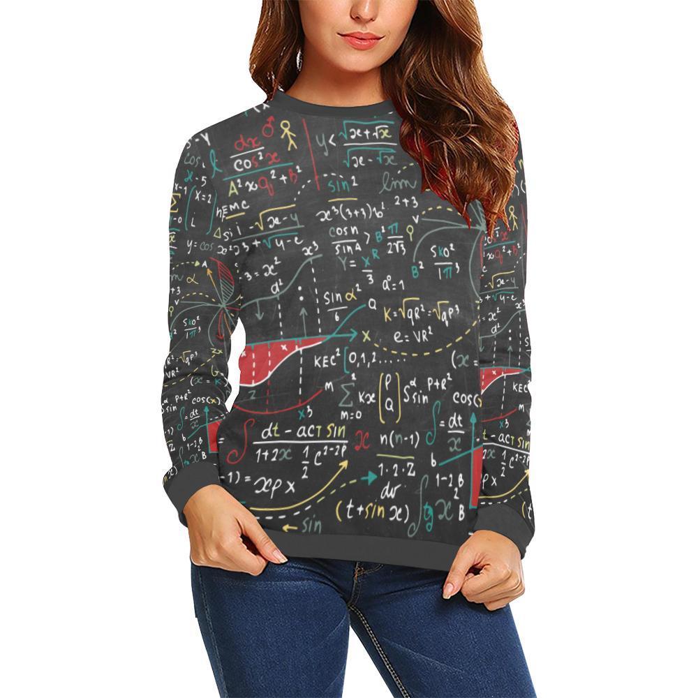 Math Print Pattern Women's Sweatshirt-grizzshop