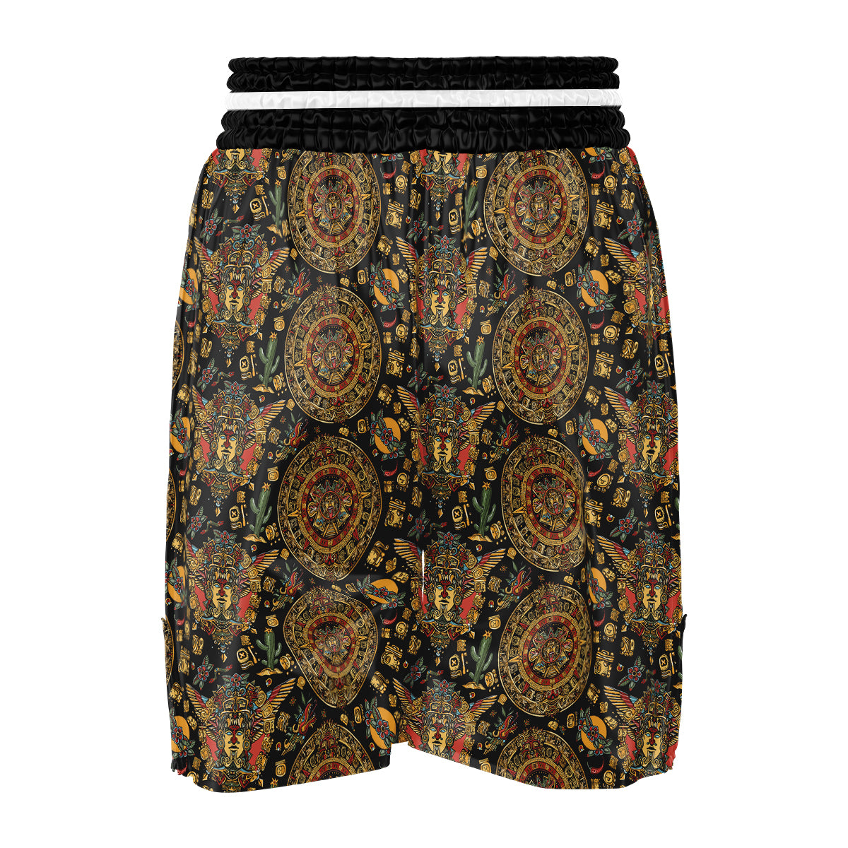Maya Ancient Print Pattern Boxing Shorts-grizzshop