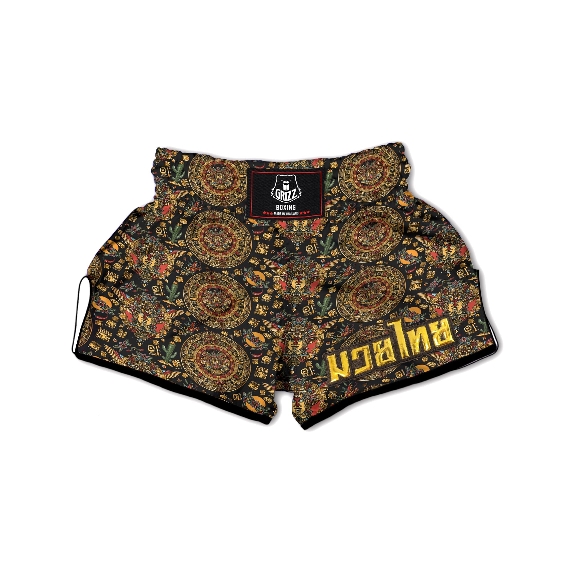 Maya Ancient Print Pattern Muay Thai Boxing Shorts-grizzshop