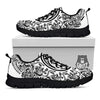 Maya Calendar White And Black Print Black Sneaker-grizzshop