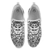 Maya Calendar White And Black Print White Athletic Shoes-grizzshop