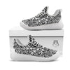 Maya Calendar White And Black Print White Athletic Shoes-grizzshop