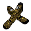 Maya Calendar Yellow And Black Print Muay Thai Shin Guards-grizzshop