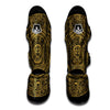 Maya Calendar Yellow And Black Print Muay Thai Shin Guards-grizzshop