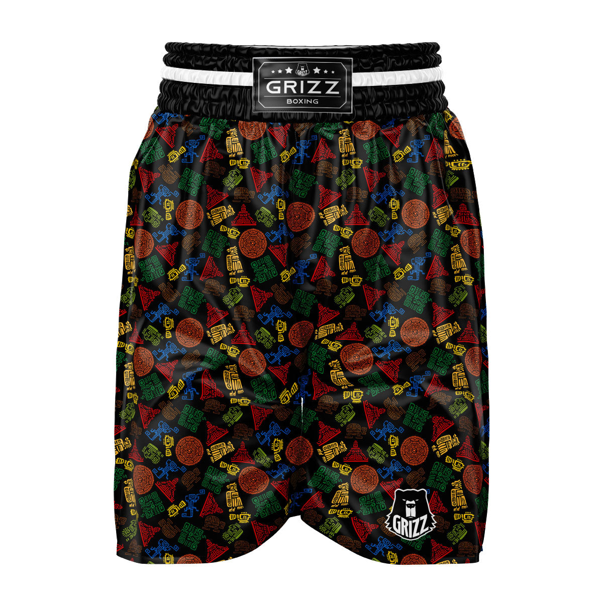 Maya Colorful Print Pattern Boxing Shorts-grizzshop