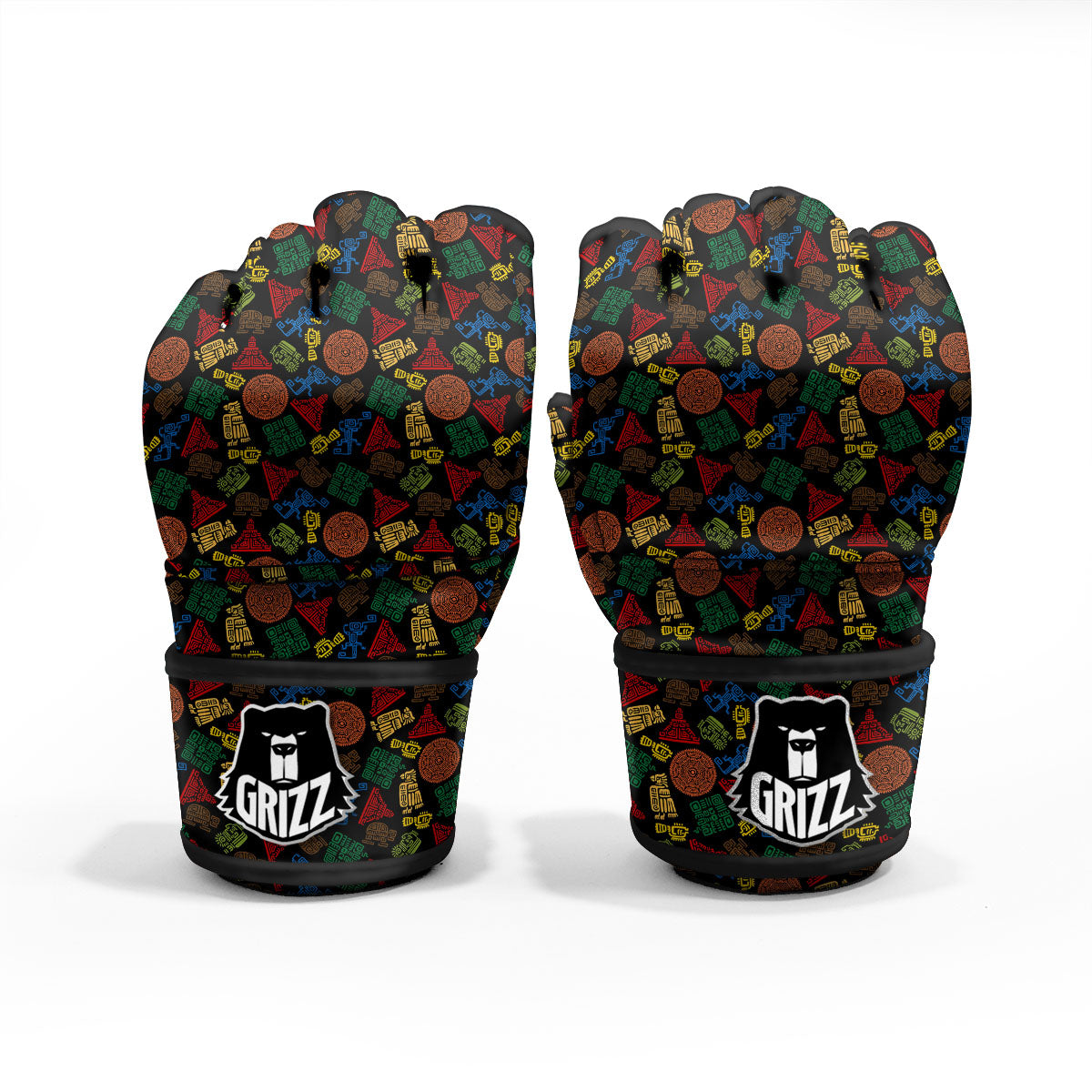 Maya Colorful Print Pattern MMA Gloves-grizzshop