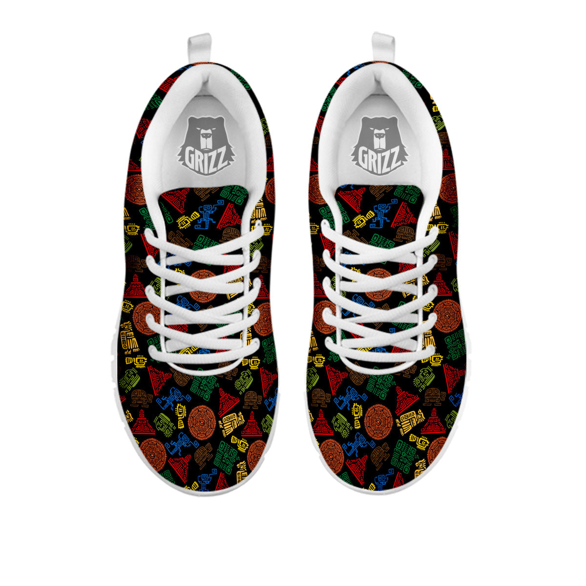 Maya Colorful Print Pattern White Sneaker-grizzshop
