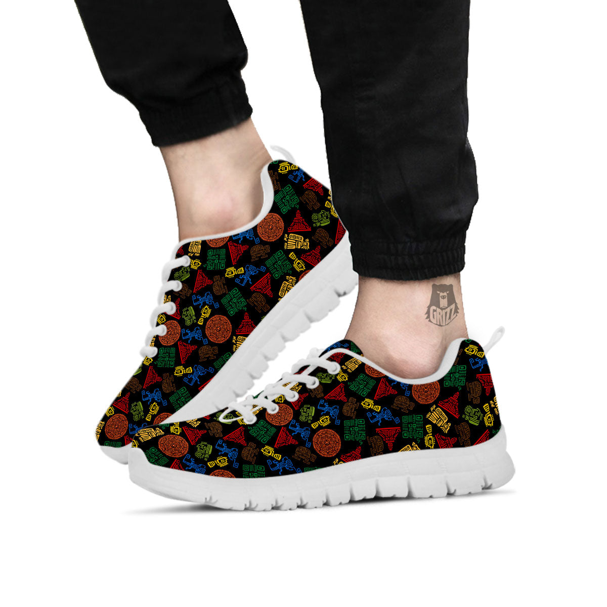 Maya Colorful Print Pattern White Sneaker-grizzshop