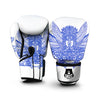 Mayan Statue White And Blue Print Boxing Gloves-grizzshop