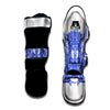 Mayan Statue White And Blue Print Muay Thai Shin Guards-grizzshop