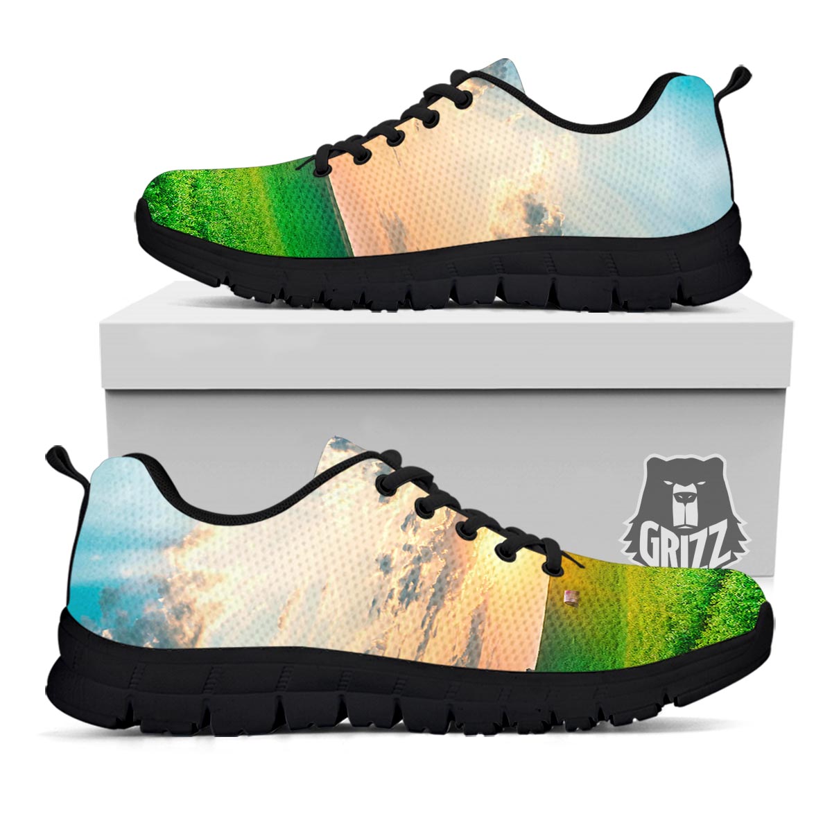 Meadow Sunrise Print Black Sneaker-grizzshop