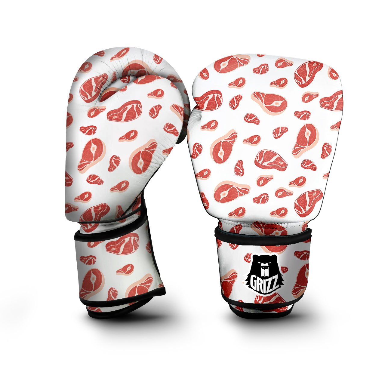 Meat Print Pattern Boxing Gloves-grizzshop