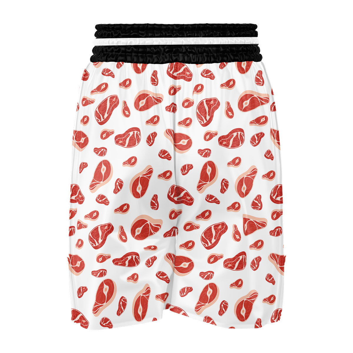 Meat Print Pattern Boxing Shorts-grizzshop