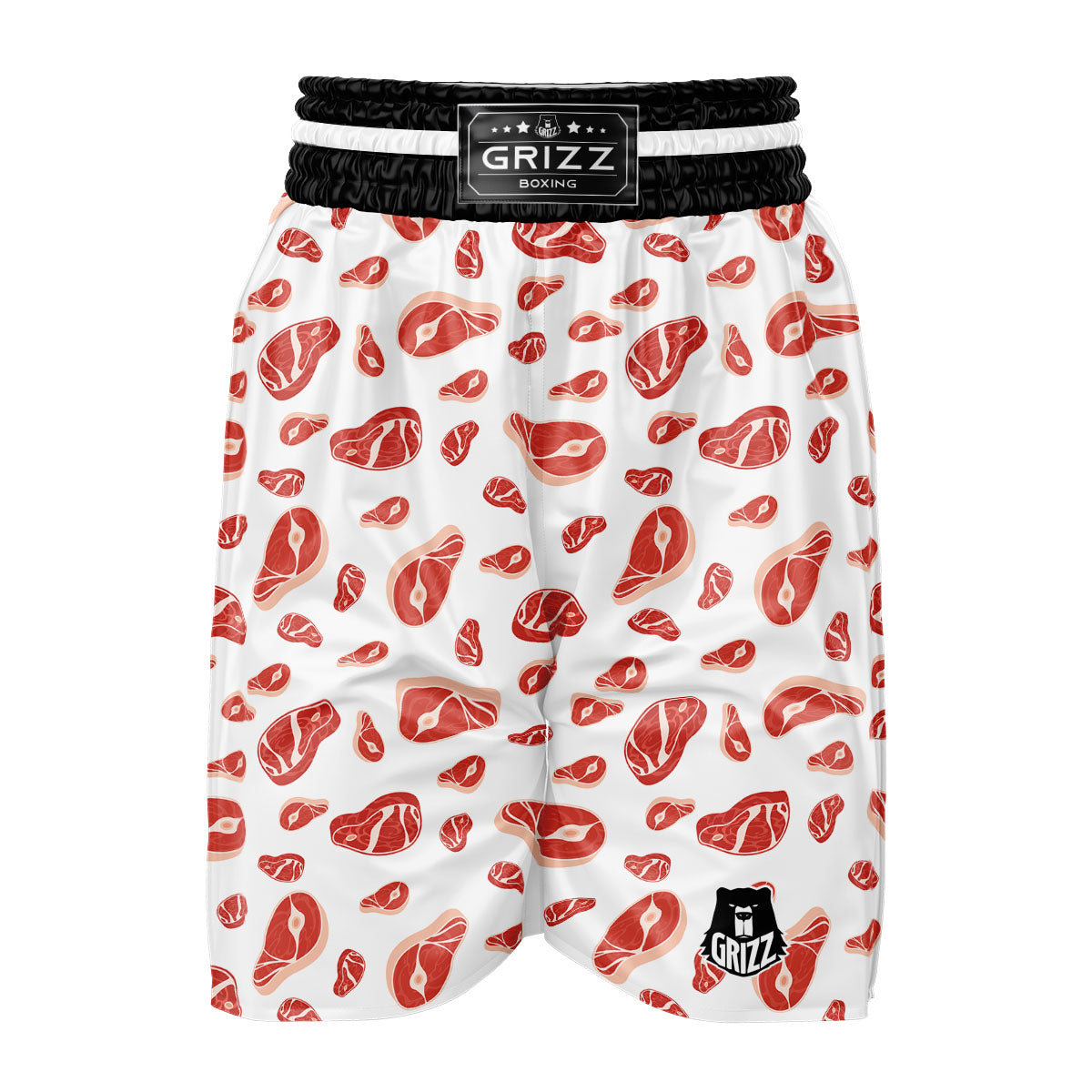 Meat Print Pattern Boxing Shorts-grizzshop