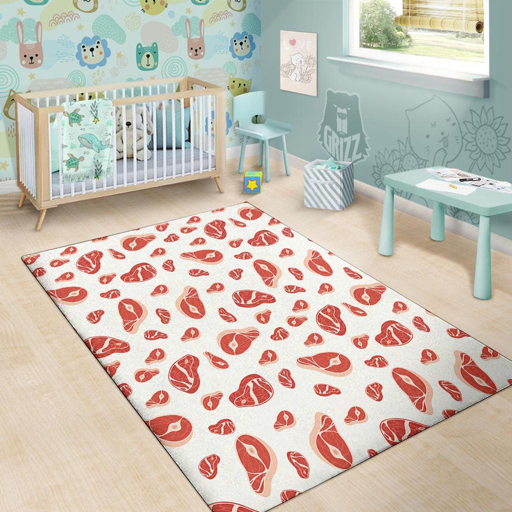 Meat Print Pattern Floor Mat-grizzshop