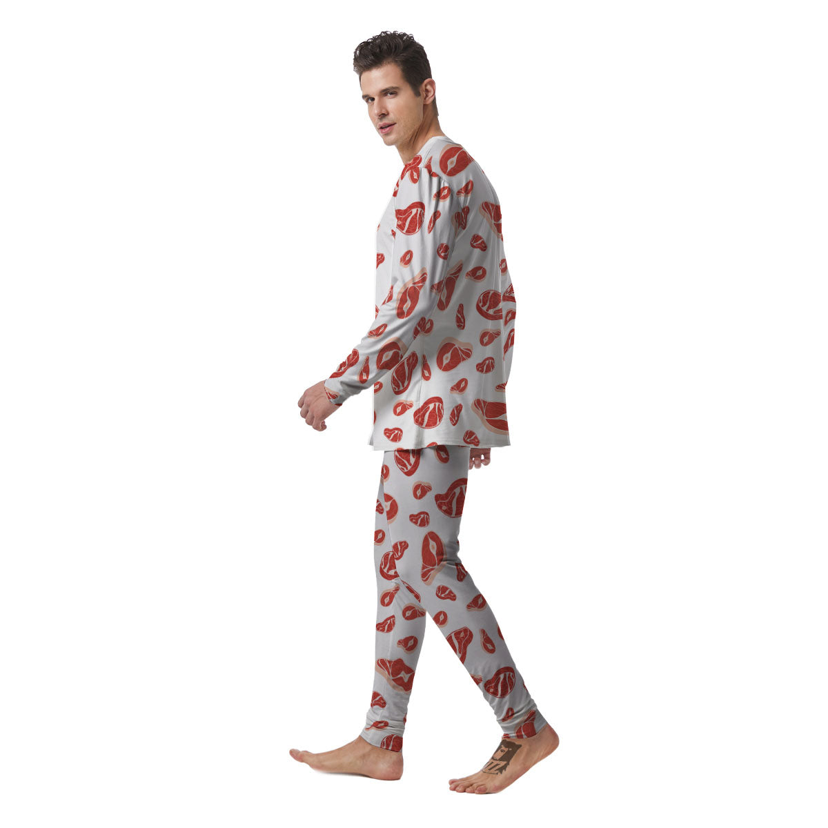 Meat Print Pattern Men's Pajamas-grizzshop
