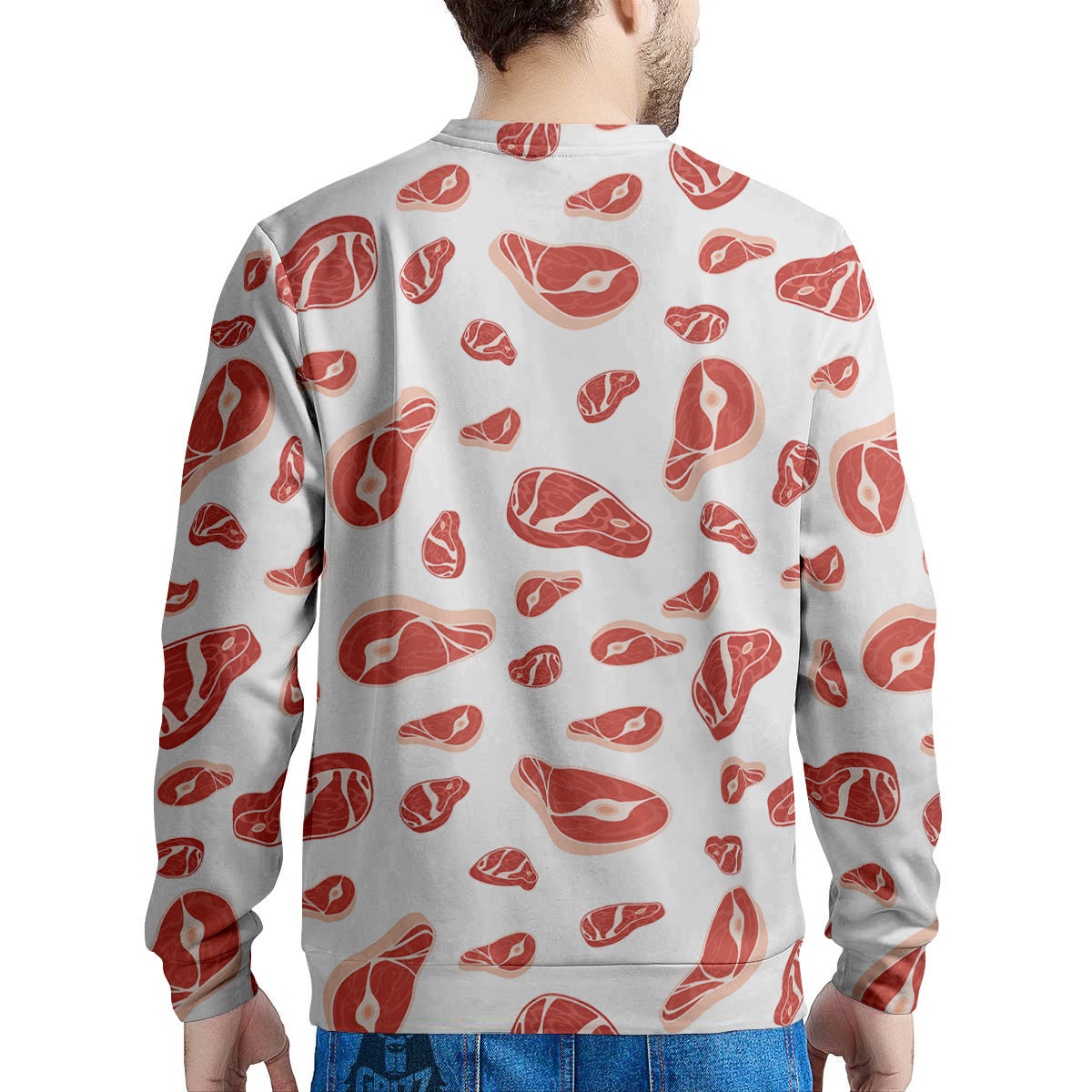 Meat Print Pattern Men's Sweatshirt-grizzshop