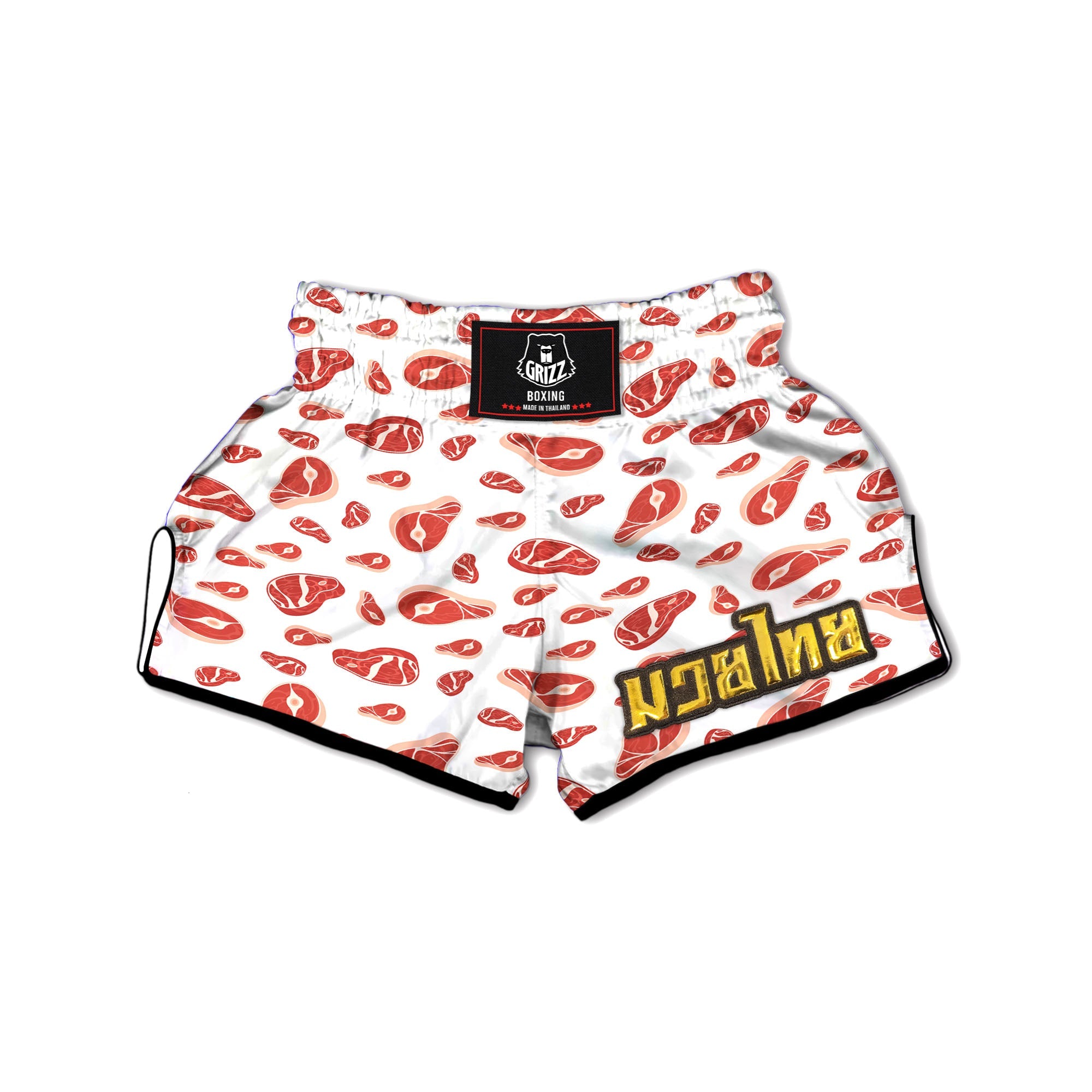 Meat Print Pattern Muay Thai Boxing Shorts-grizzshop