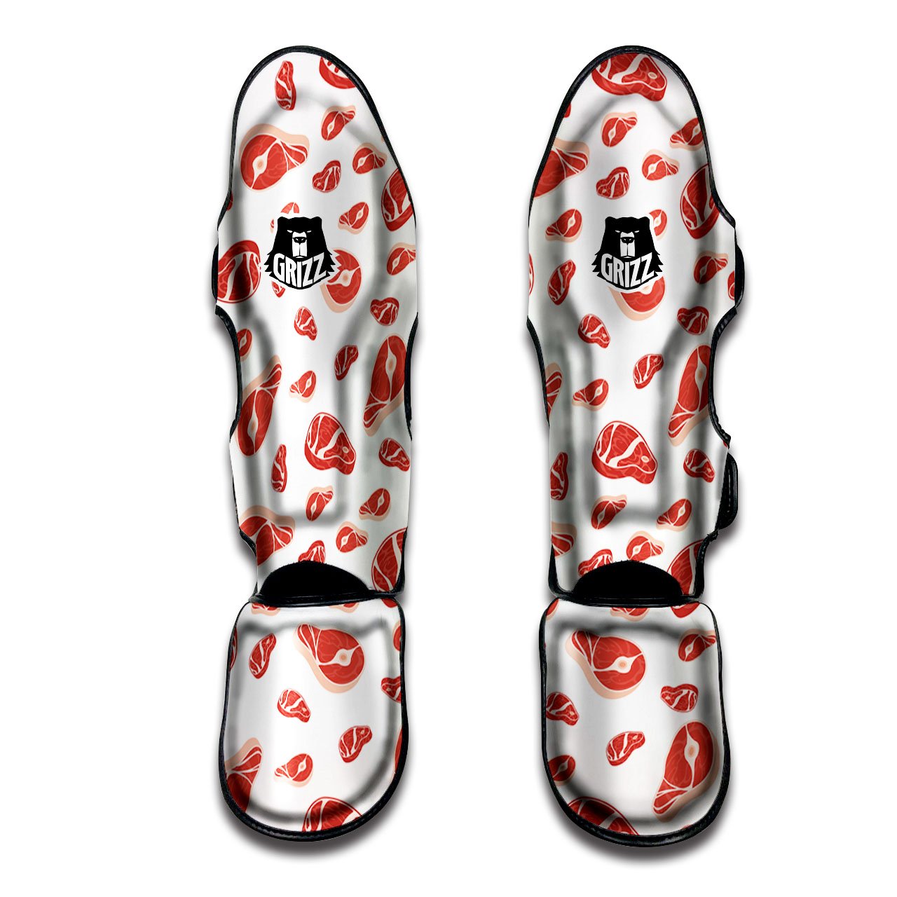 Meat Print Pattern Muay Thai Shin Guards-grizzshop