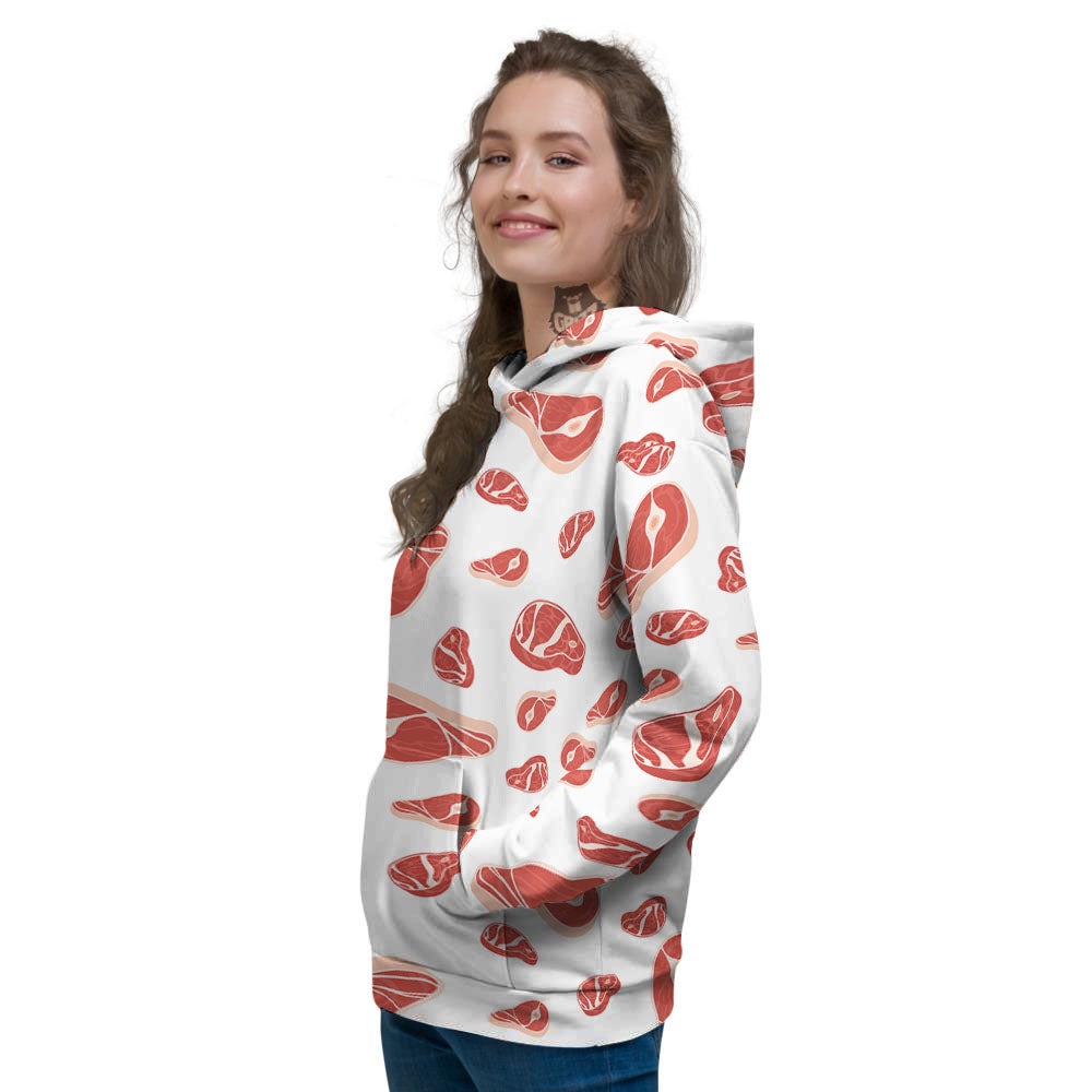 Meat Print Pattern Women's Hoodie-grizzshop