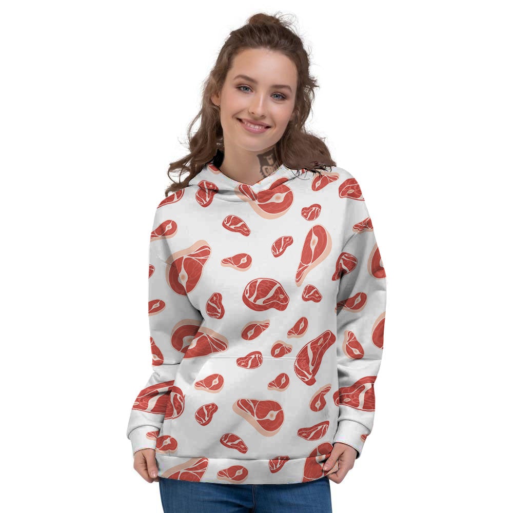 Meat Print Pattern Women's Hoodie-grizzshop