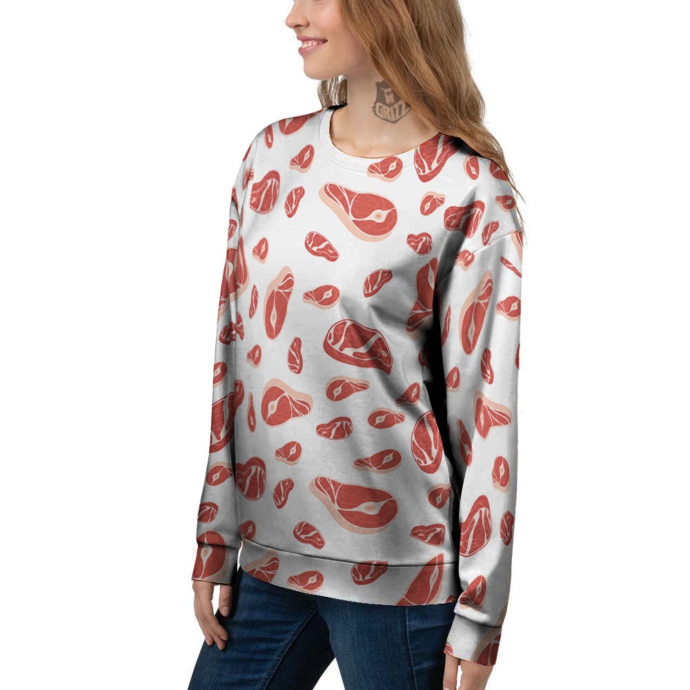 Meat Print Pattern Women's Sweatshirt-grizzshop