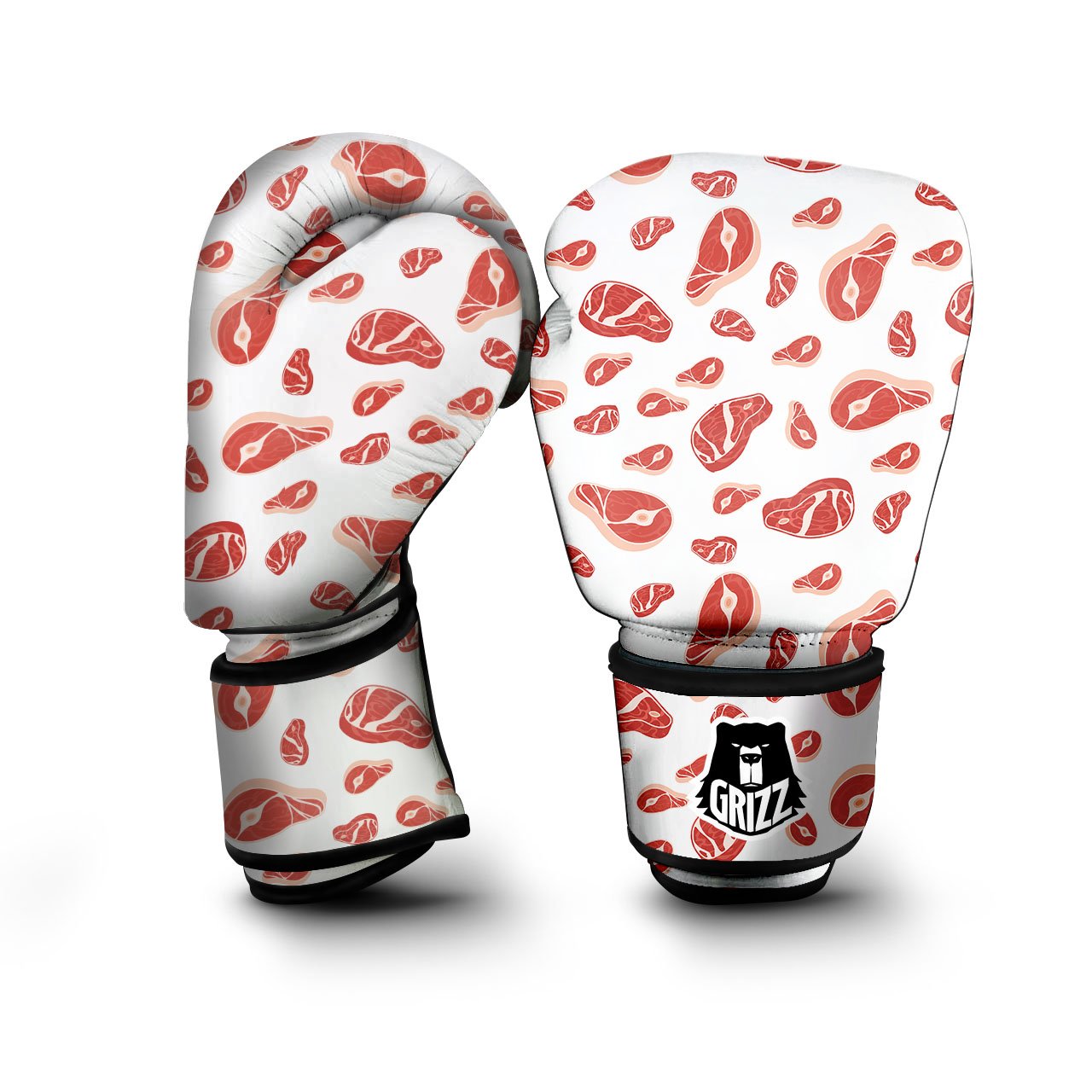Meat Red Print Pattern Boxing Gloves-grizzshop