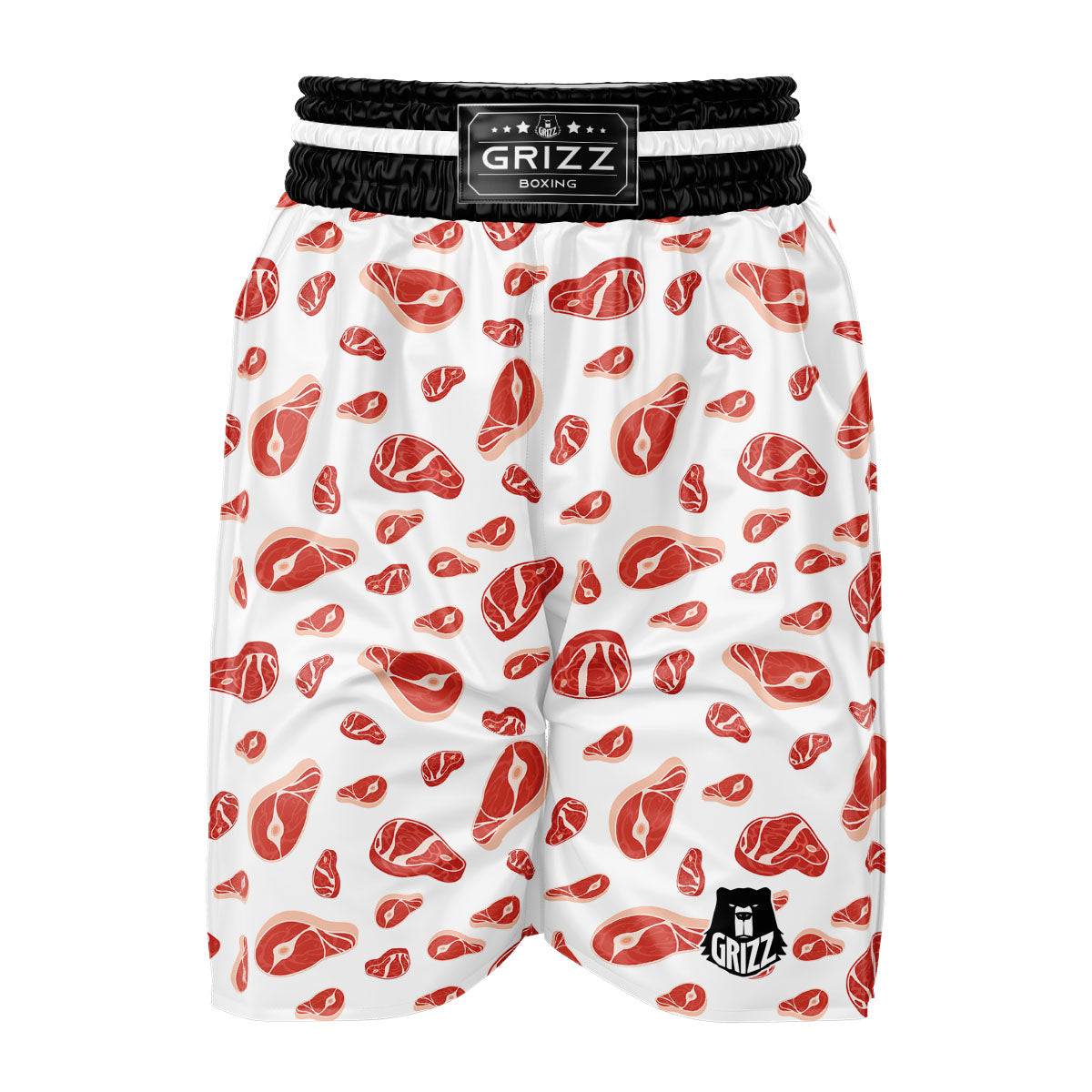 Meat Red Print Pattern Boxing Shorts-grizzshop