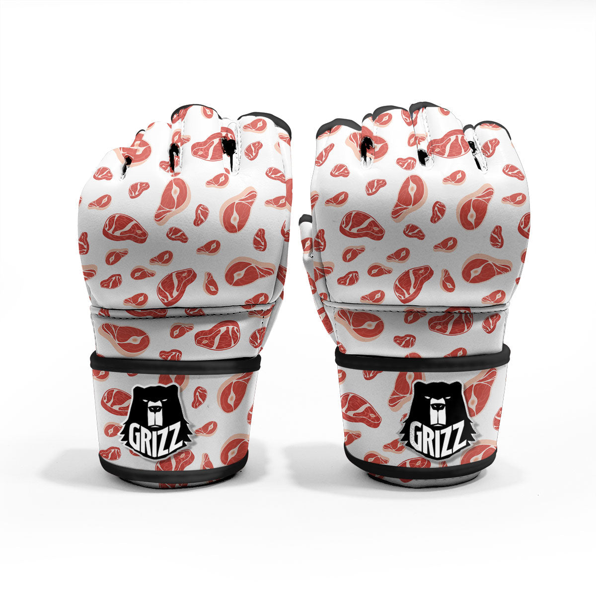 Meat Red Print Pattern MMA Gloves-grizzshop