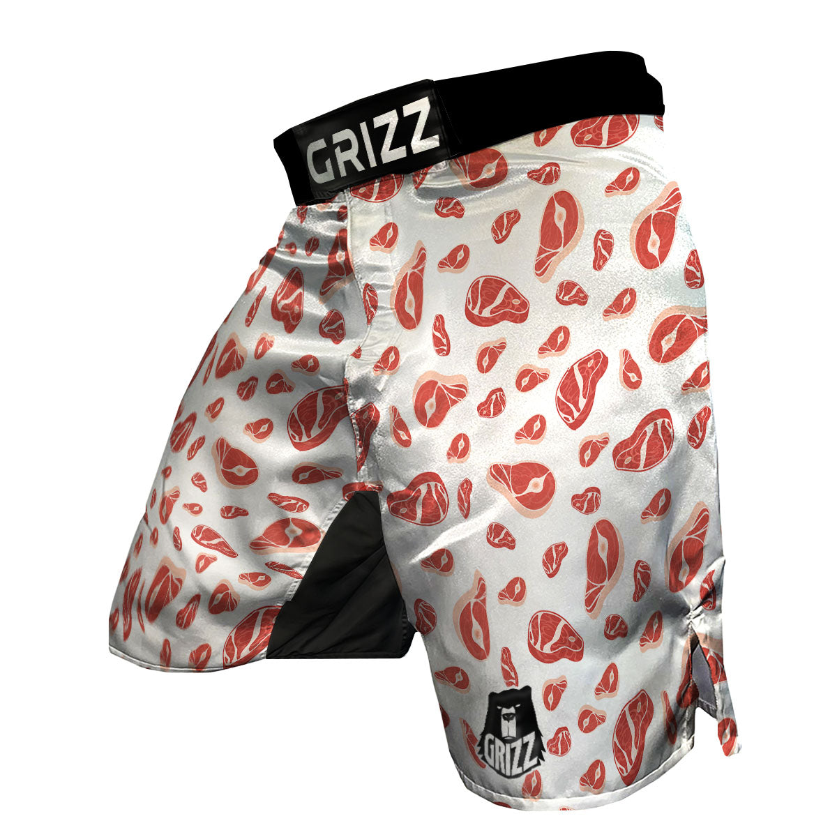Meat Red Print Pattern MMA Shorts-grizzshop