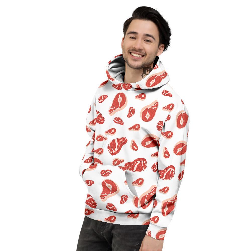 Meat Red Print Pattern Men's Hoodie-grizzshop