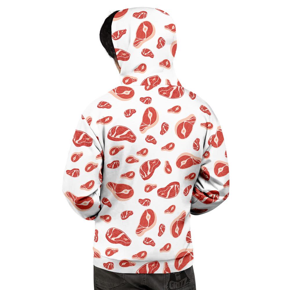 Meat Red Print Pattern Men's Hoodie-grizzshop