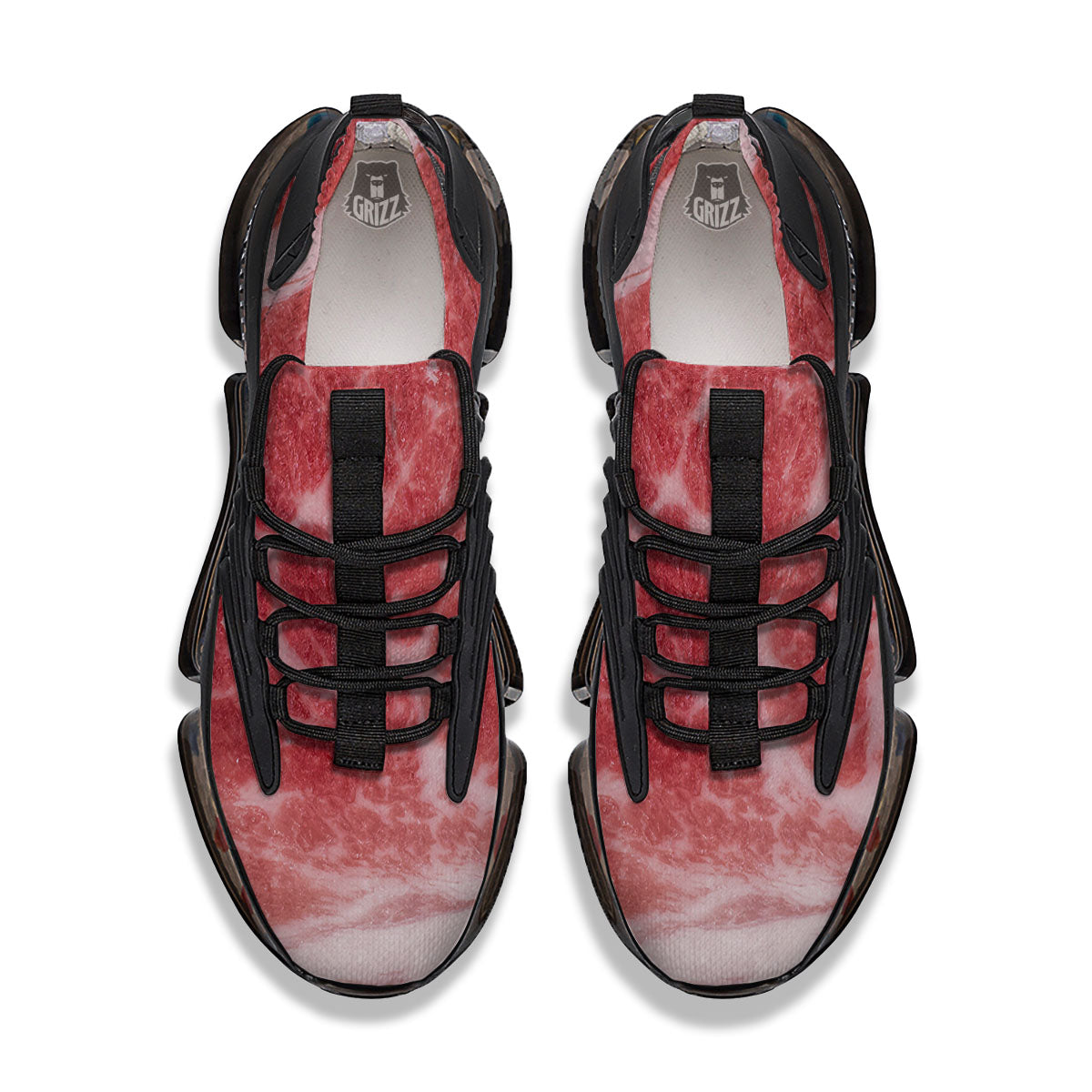 Meat Wagyu Beef Print Black Gym Shoes-grizzshop